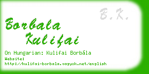 borbala kulifai business card